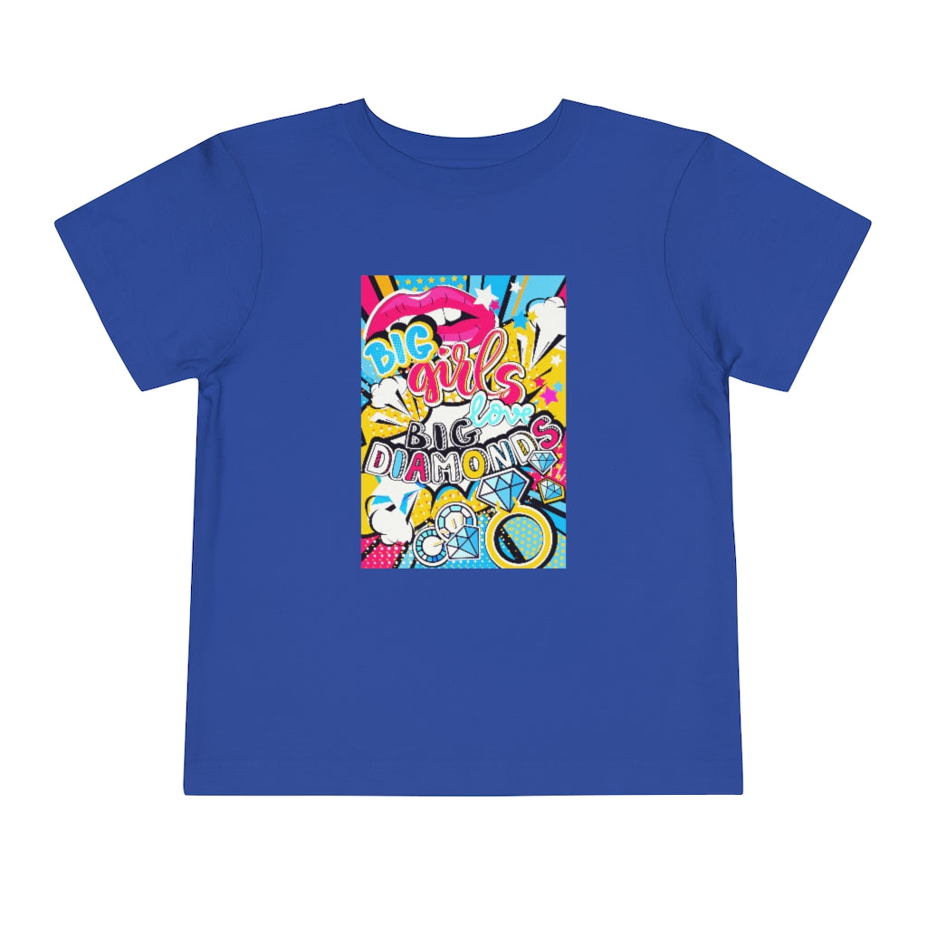 Kids Short Sleeve Tee "Pop art Big girl love big diamonds"