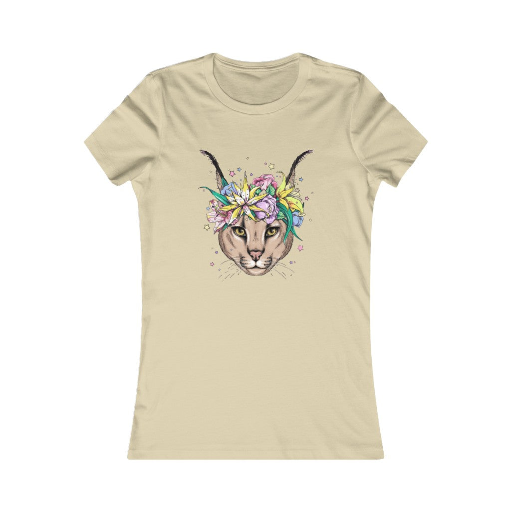 Women's Favorite Tee "Caracal with flowers"