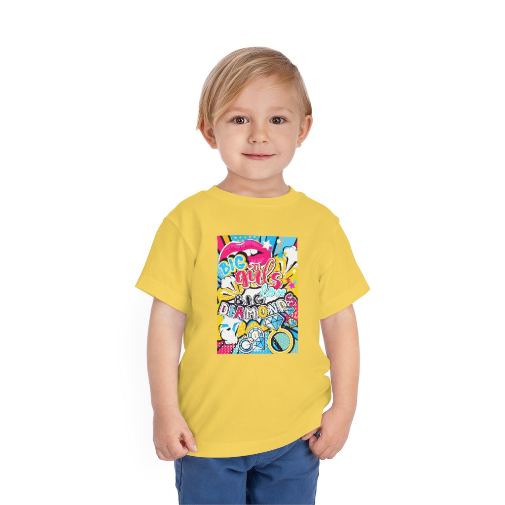 Kids Short Sleeve Tee "Pop art Big girl love big diamonds"