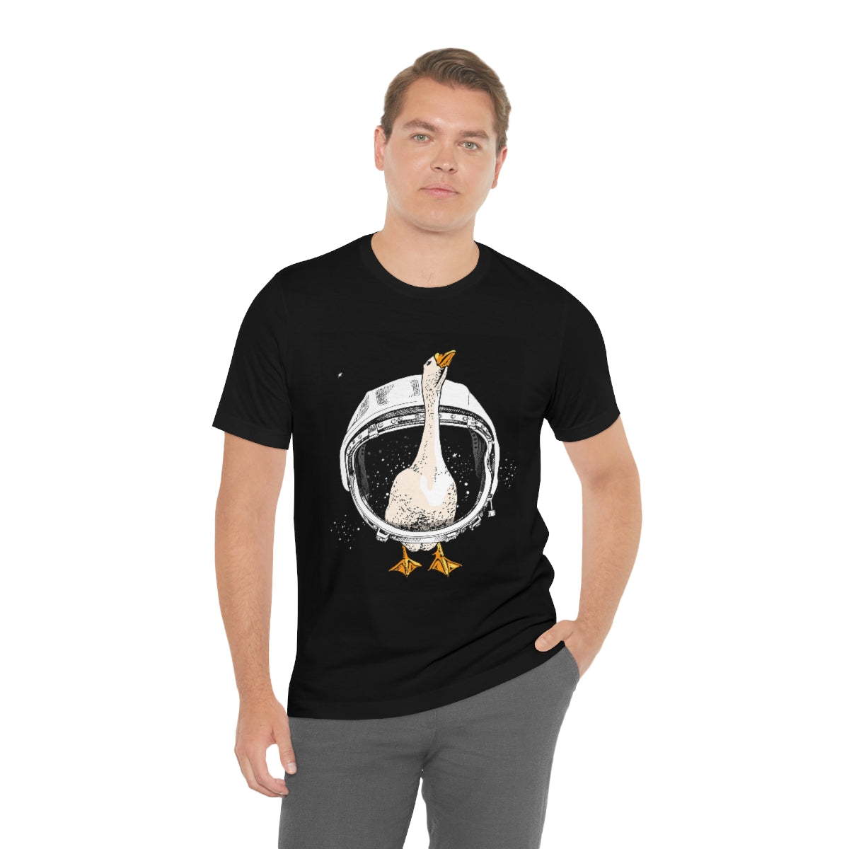 Unisex Jersey Short Sleeve Tee "Goose in a helmet"