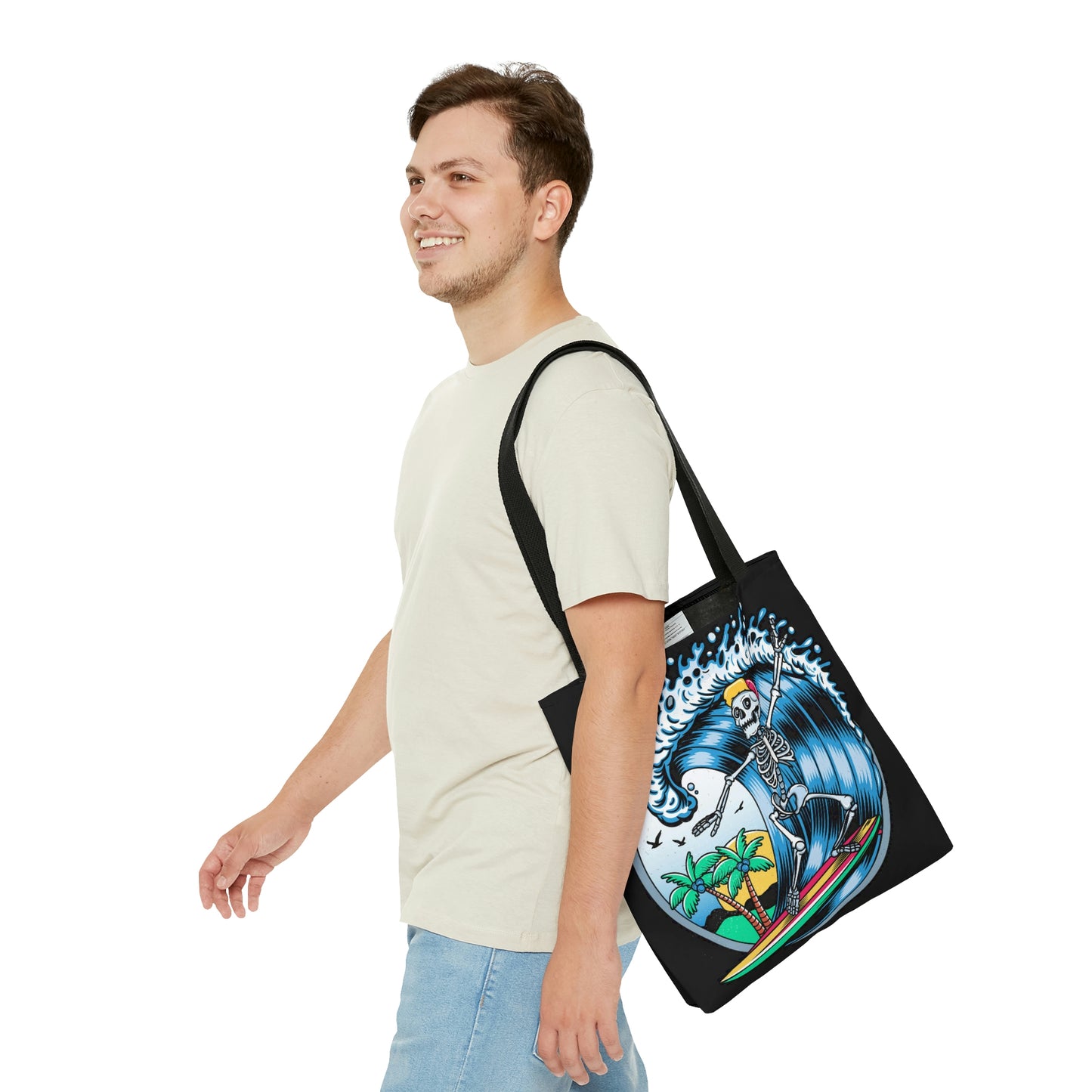 AOP Tote Bag "Skeleton Surfer"