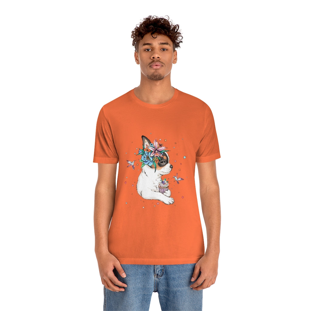 Unisex Jersey Short Sleeve Tee "Chihuahua puppy & cupcake"