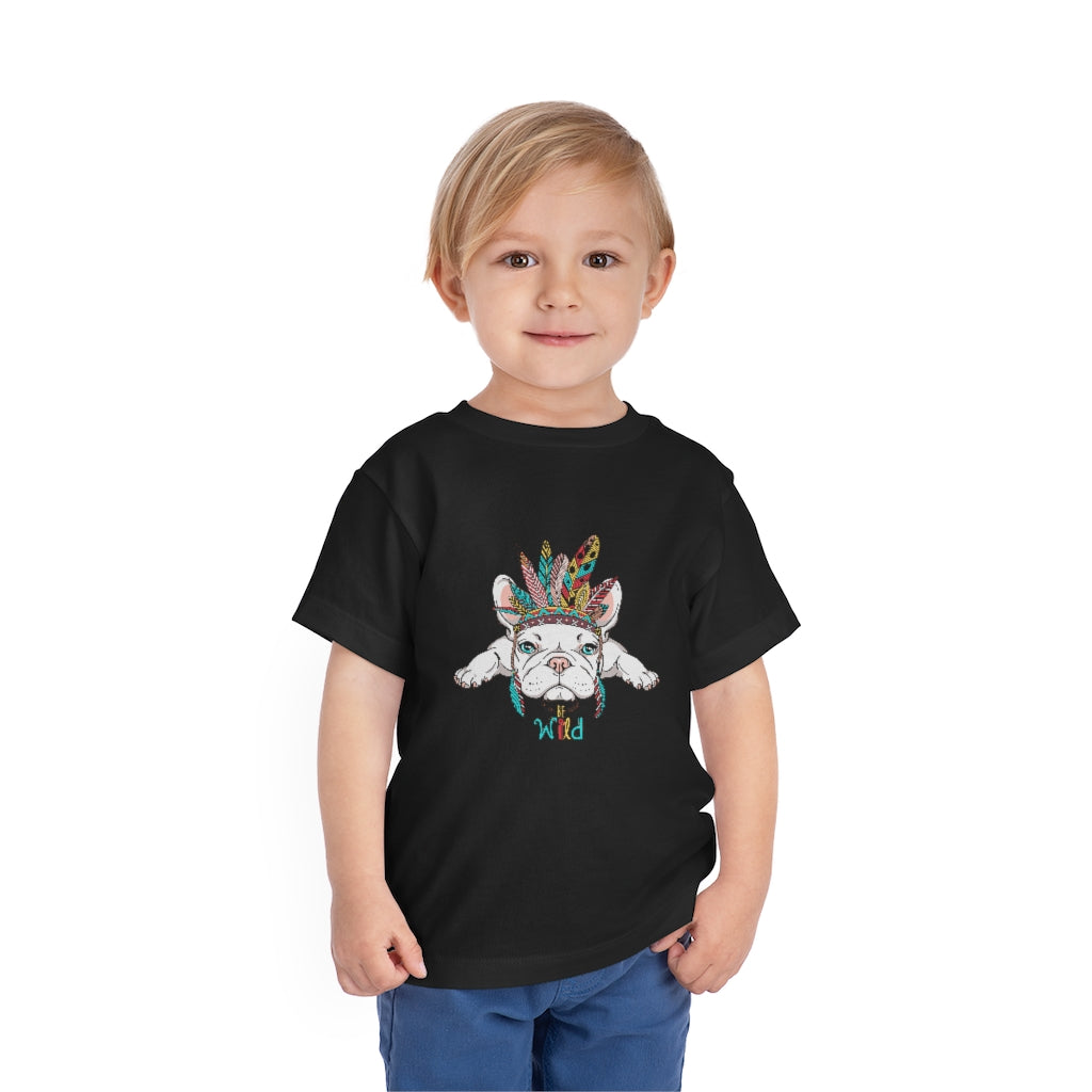 Kids Short Sleeve Tee "French bulldog in Indian headdress"