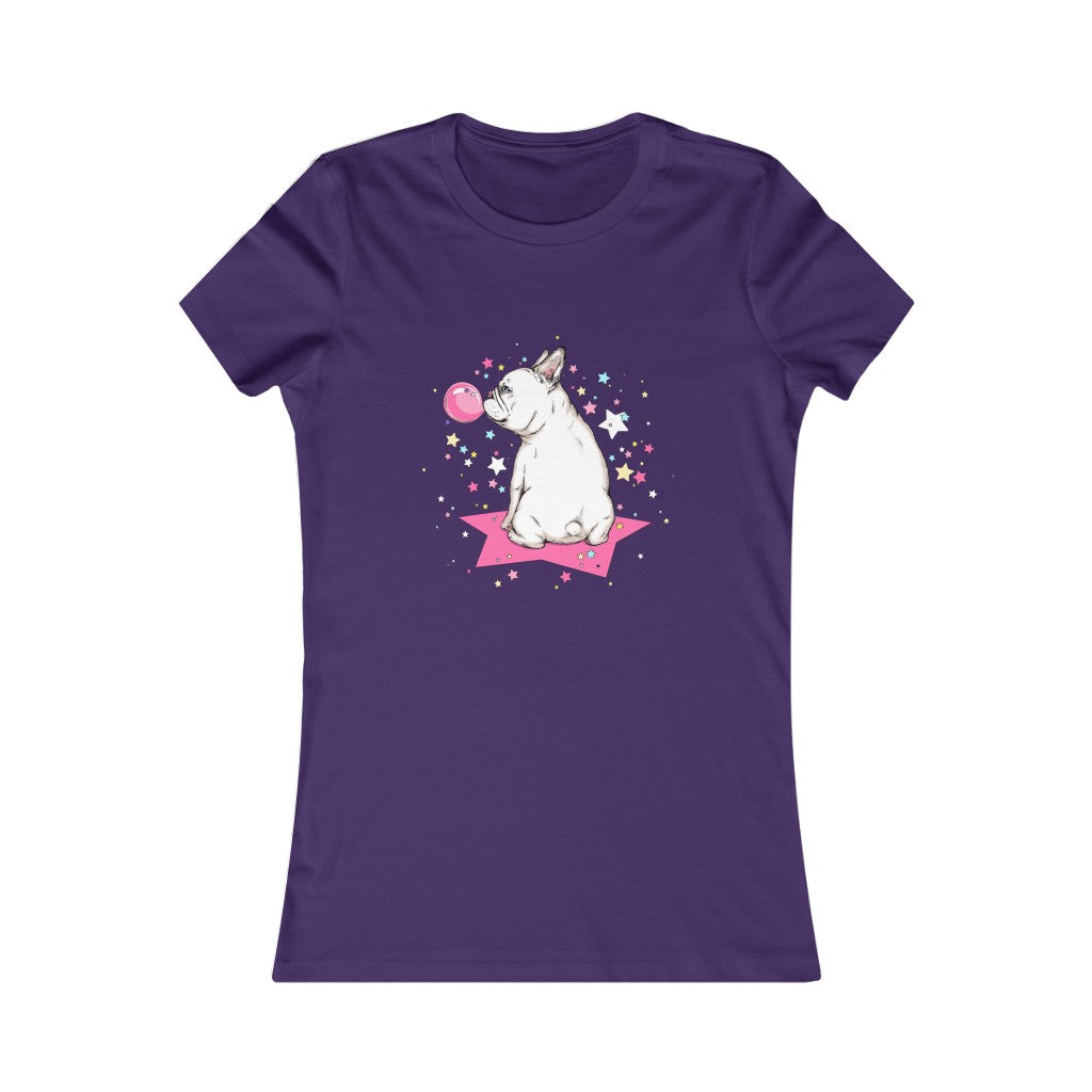 Women's Favorite Tee "French white bulldog & stars"