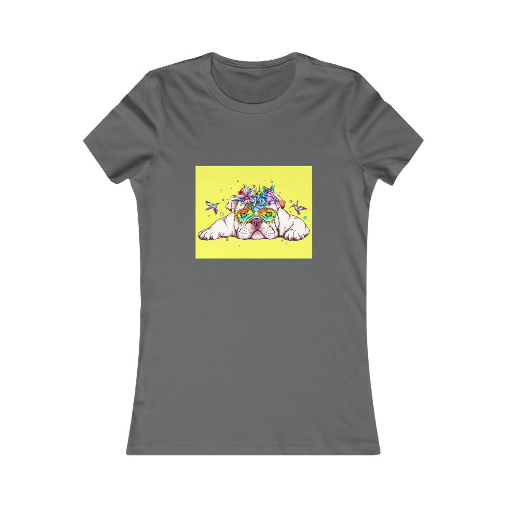 Women's Favorite Tee "English bulldog & bird"