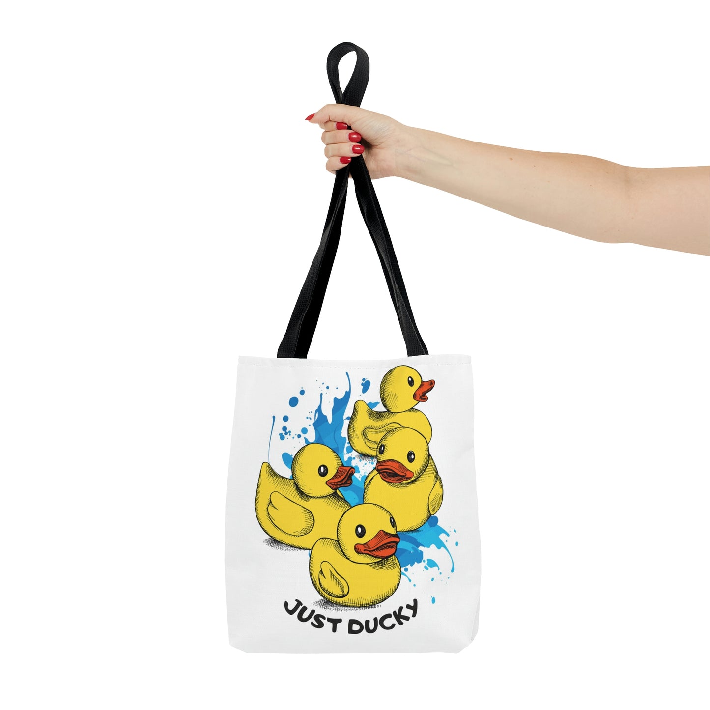 AOP Tote Bag "Group of yellow rubber ducks"