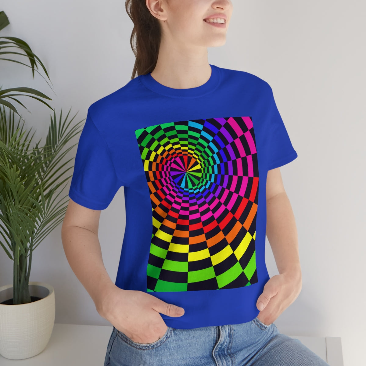 Unisex Jersey Short Sleeve Tee "Optical illusion Black Spirals of the Rectangles"