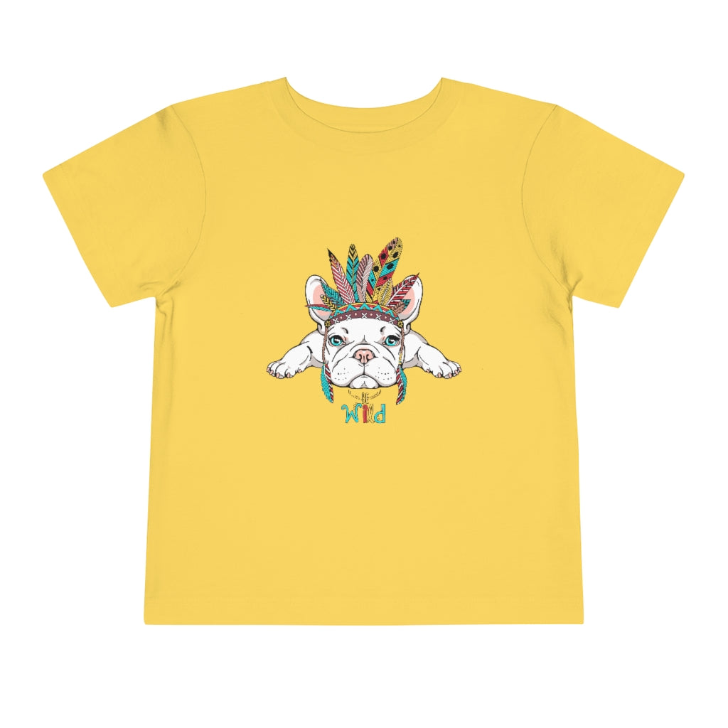 Kids Short Sleeve Tee "French bulldog in Indian headdress"