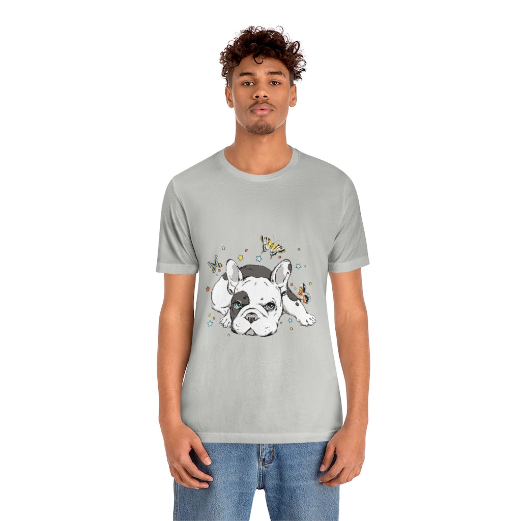 Unisex Jersey Short Sleeve Tee "French bulldog with butterflies"