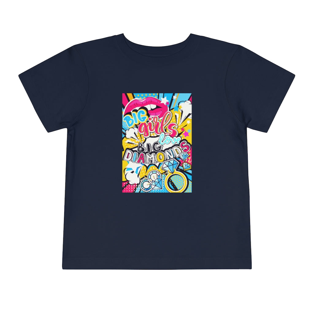 Kids Short Sleeve Tee "Pop art Big girl love big diamonds"