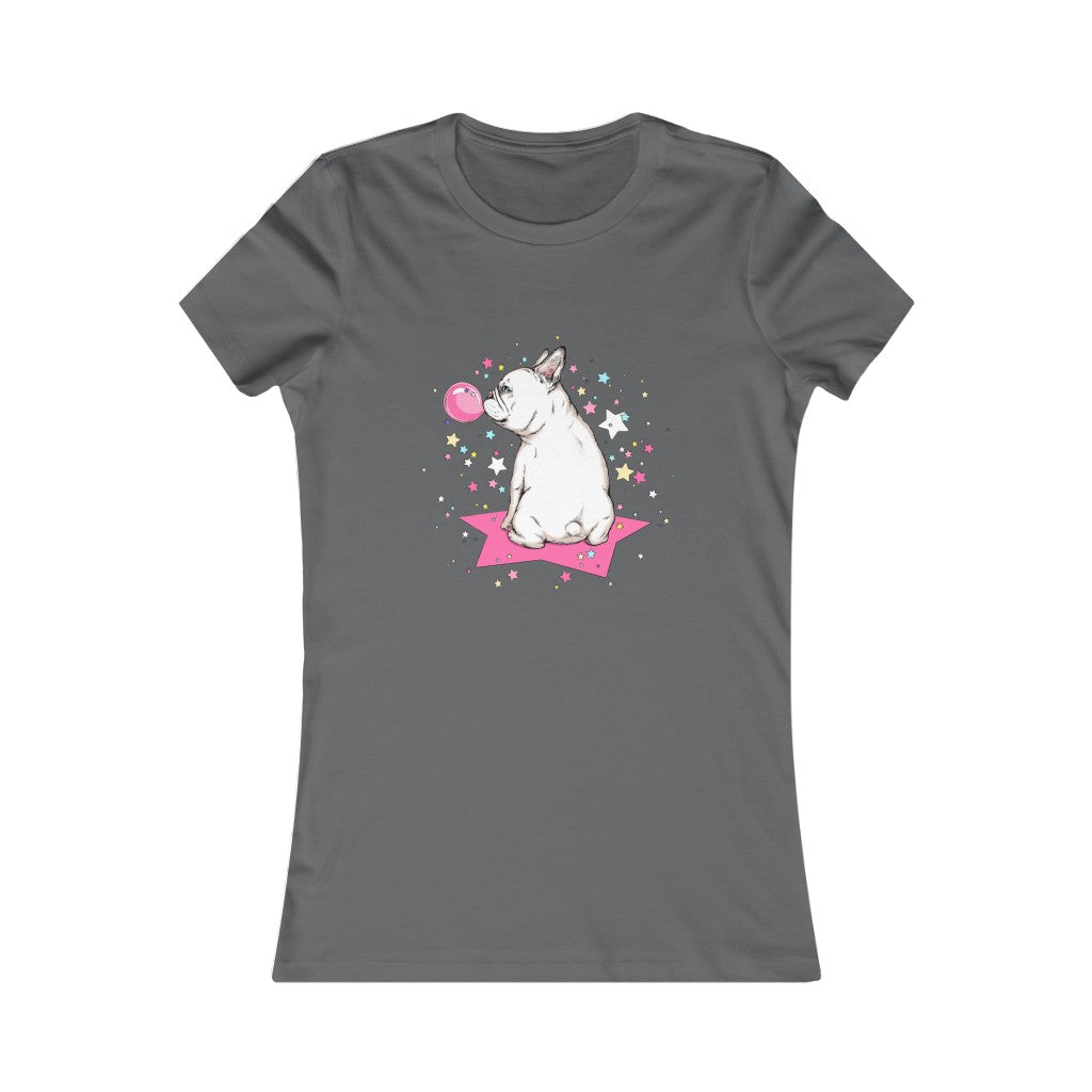 Women's Favorite Tee "French white bulldog & stars"