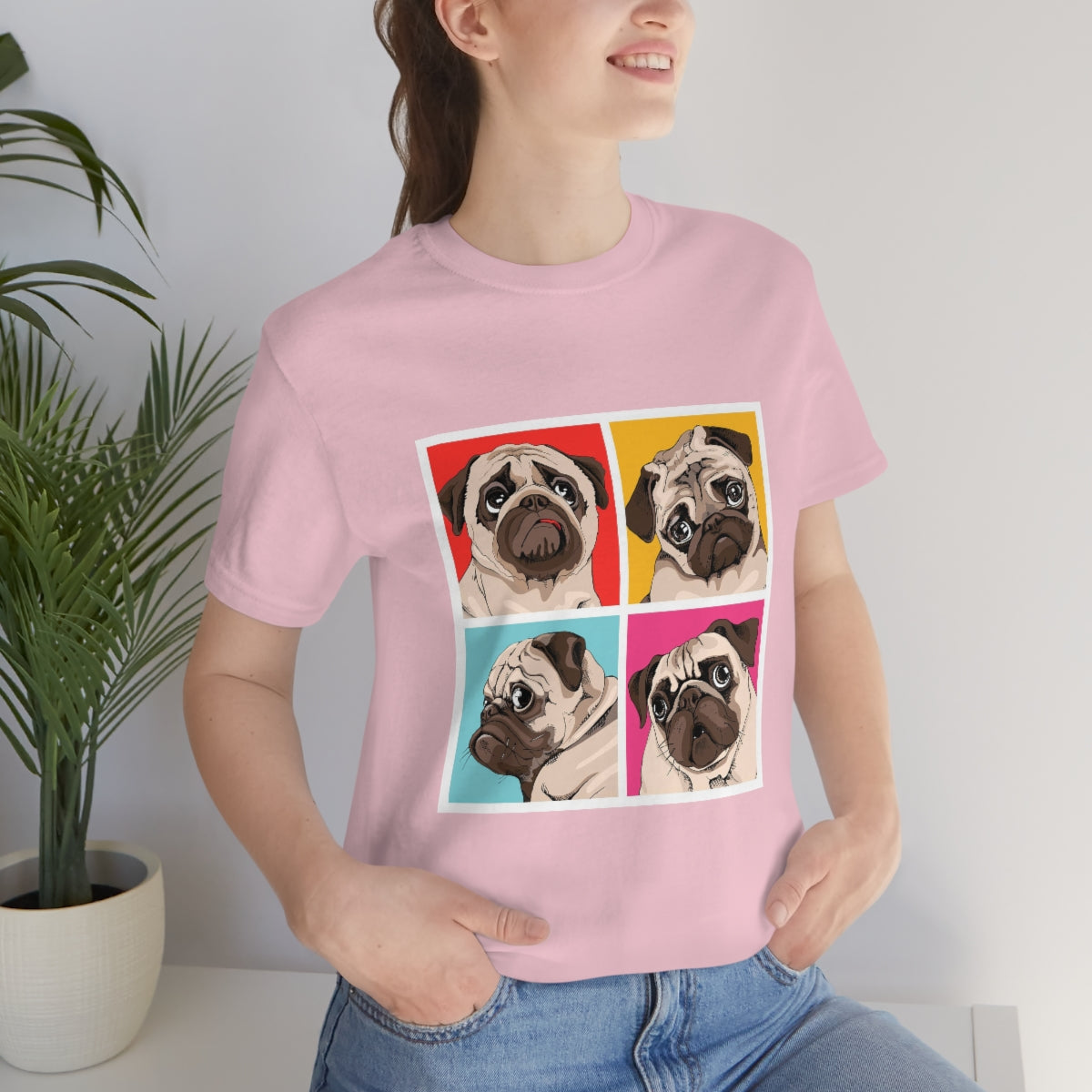 Unisex Jersey Short Sleeve Tee "Four Pugs"