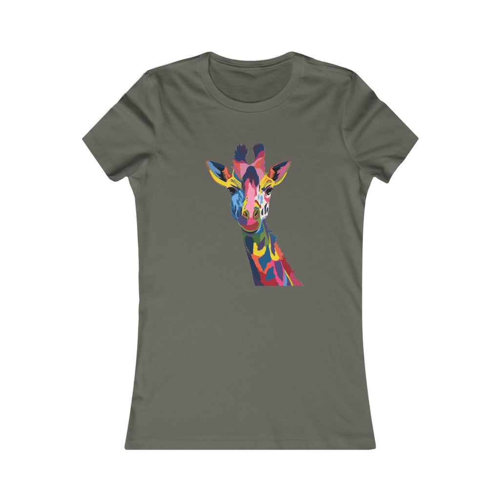Women's Favorite Tee "Watercolor Colorful Giraffe"