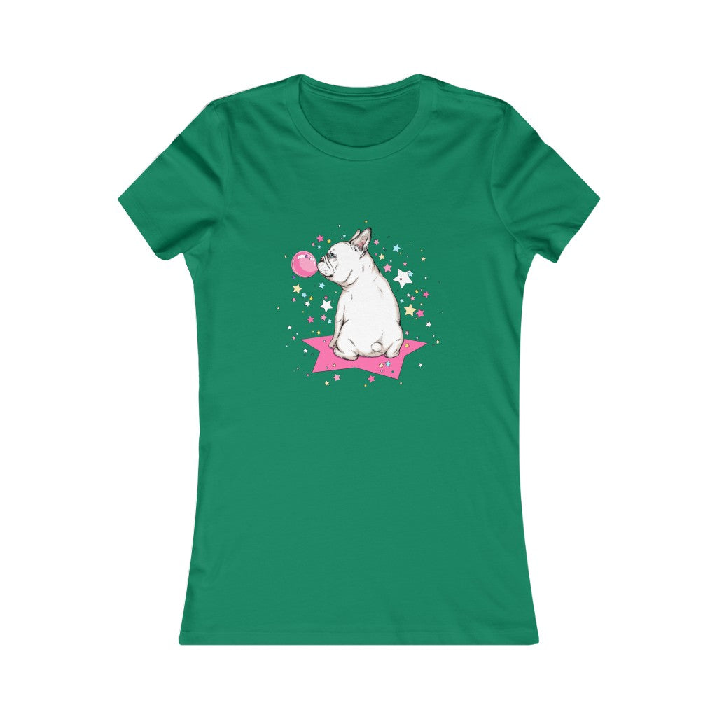 Women's Favorite Tee "French white bulldog & stars"