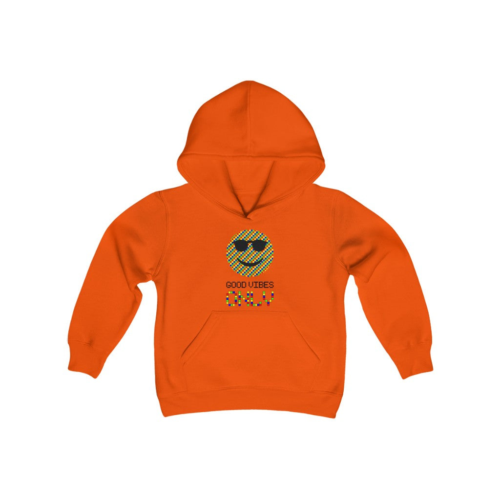 Youth Heavy Blend Hooded Sweatshirt "Good vibes only"