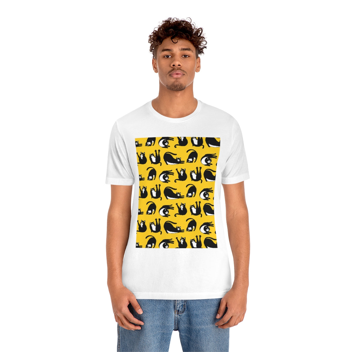 Unisex Jersey Short Sleeve Tee "Cats on yellow"