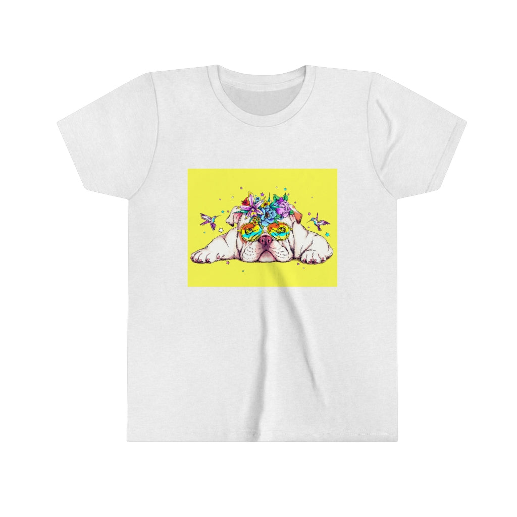 Youth Short Sleeve Tee "English bulldog & bird"
