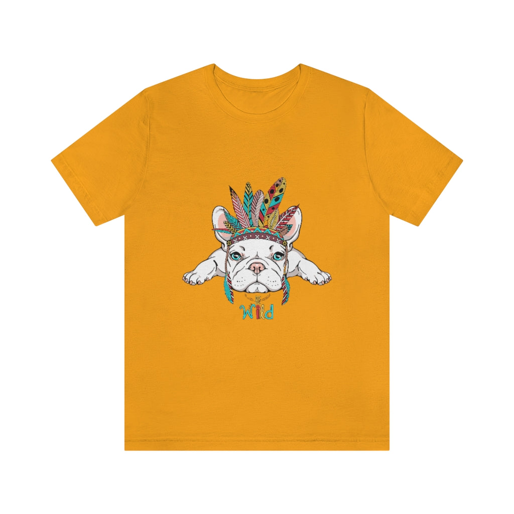 Unisex Jersey Short Sleeve Tee "French bulldog in Indian headdress"
