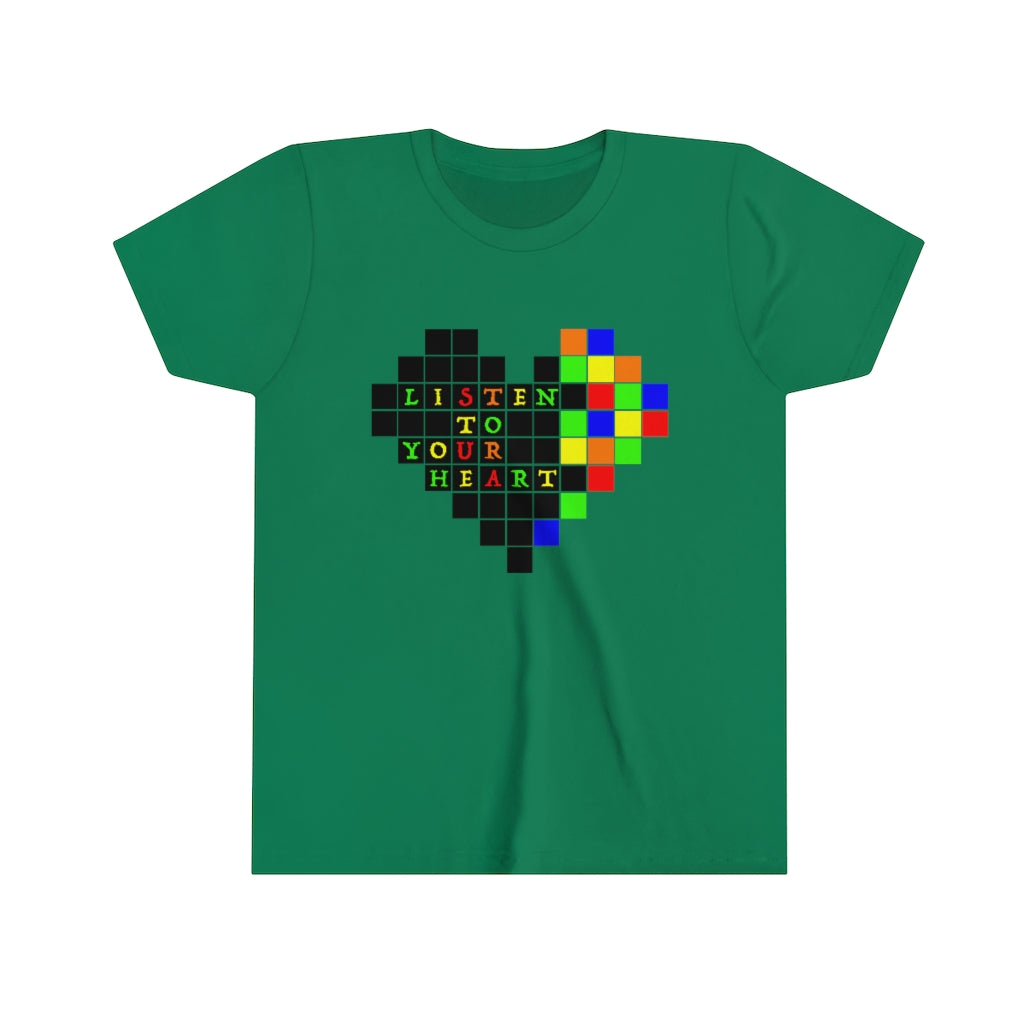 Youth Short Sleeve Tee "Listen to your heart"
