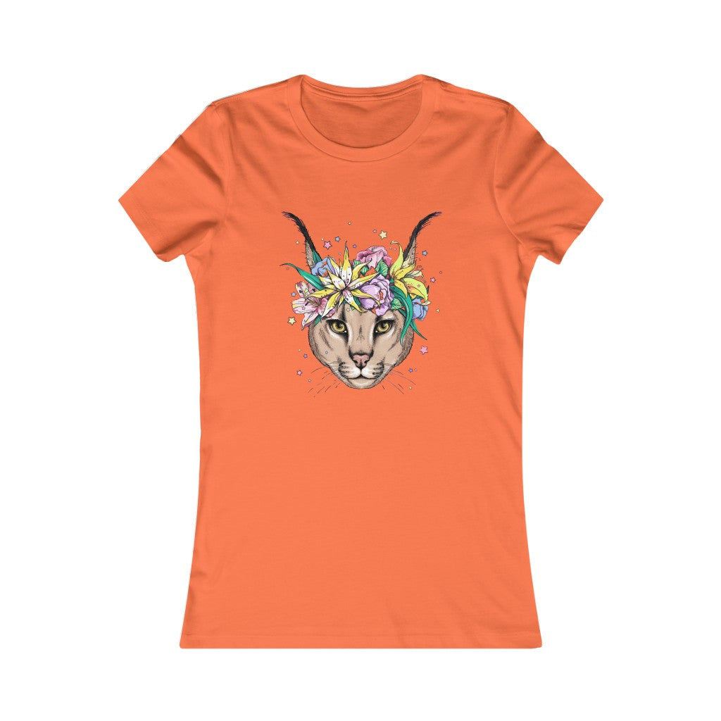 Women's Favorite Tee "Caracal with flowers"