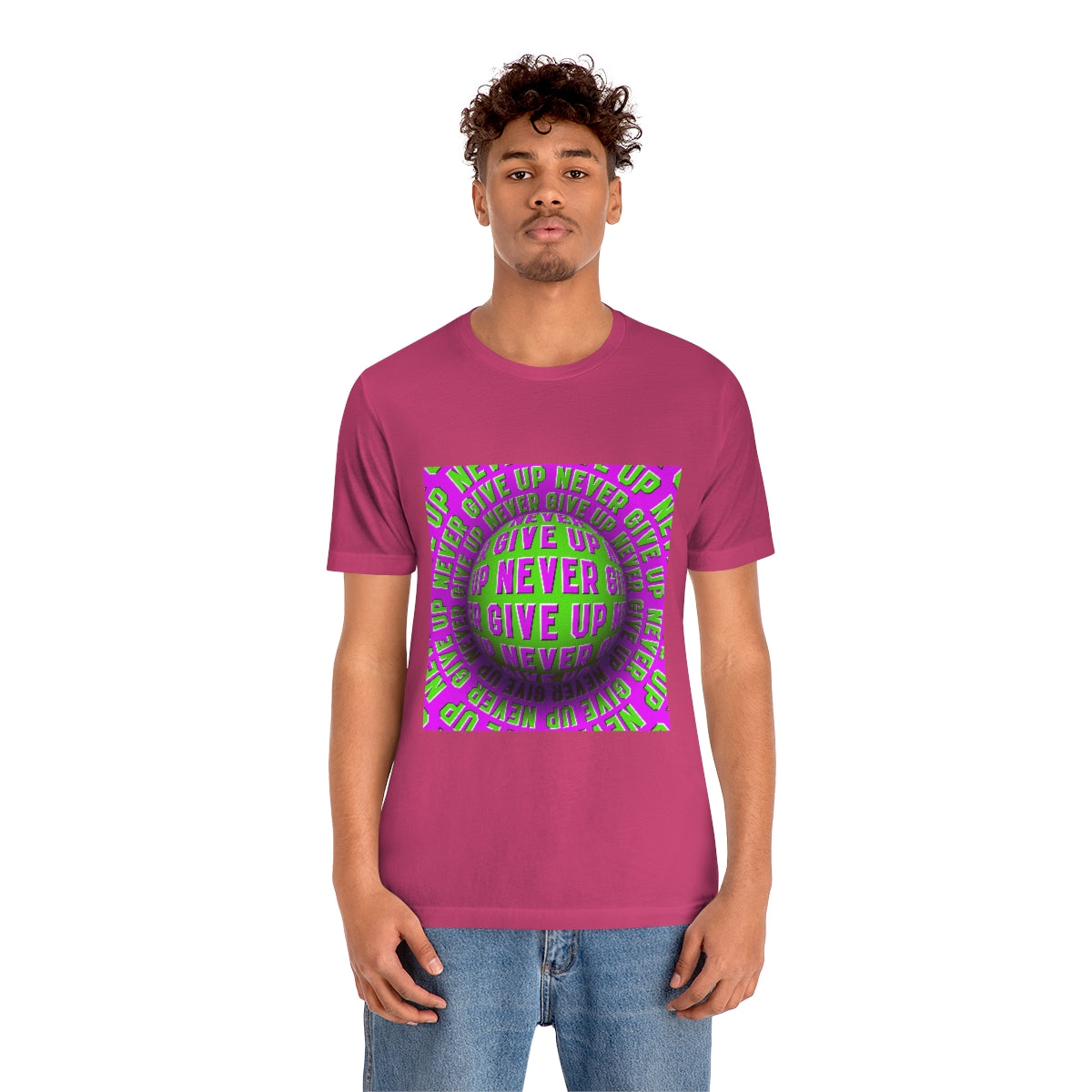 Unisex Jersey Short Sleeve Tee "Optical illusion Never give up"