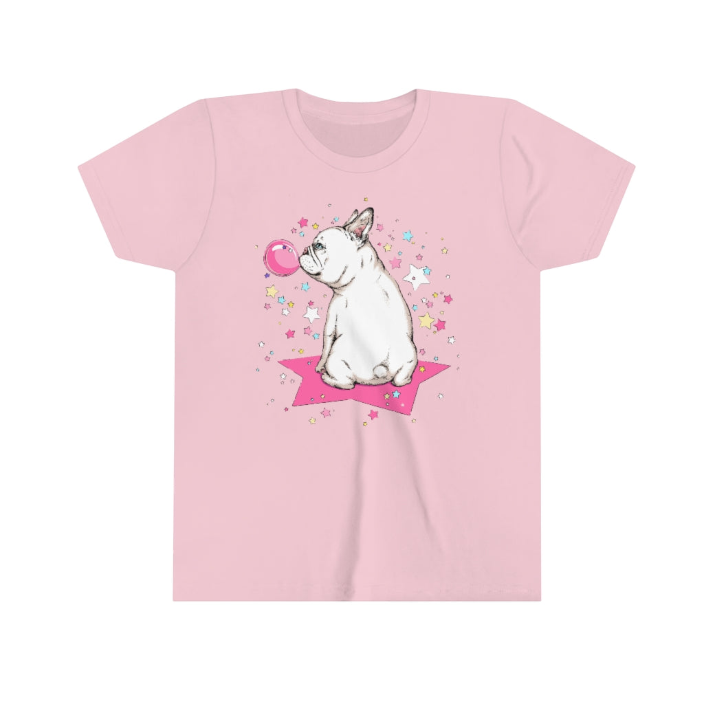 Youth Short Sleeve Tee "French white bulldog & stars"