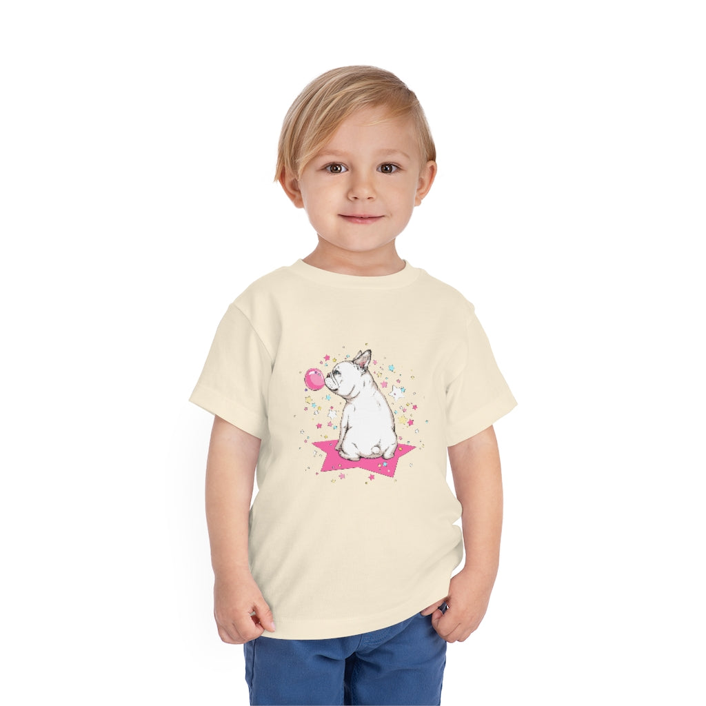 Kids Short Sleeve Tee "French white bulldog & stars"