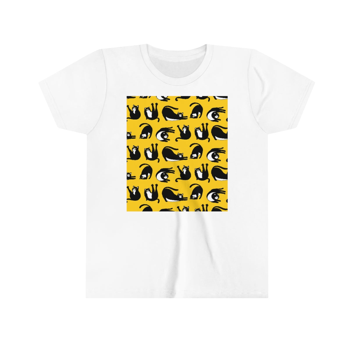 Youth Short Sleeve Tee "Cats on yellow"