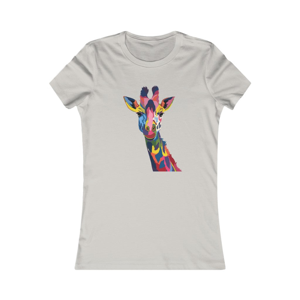 Women's Favorite Tee "Watercolor Colorful Giraffe"