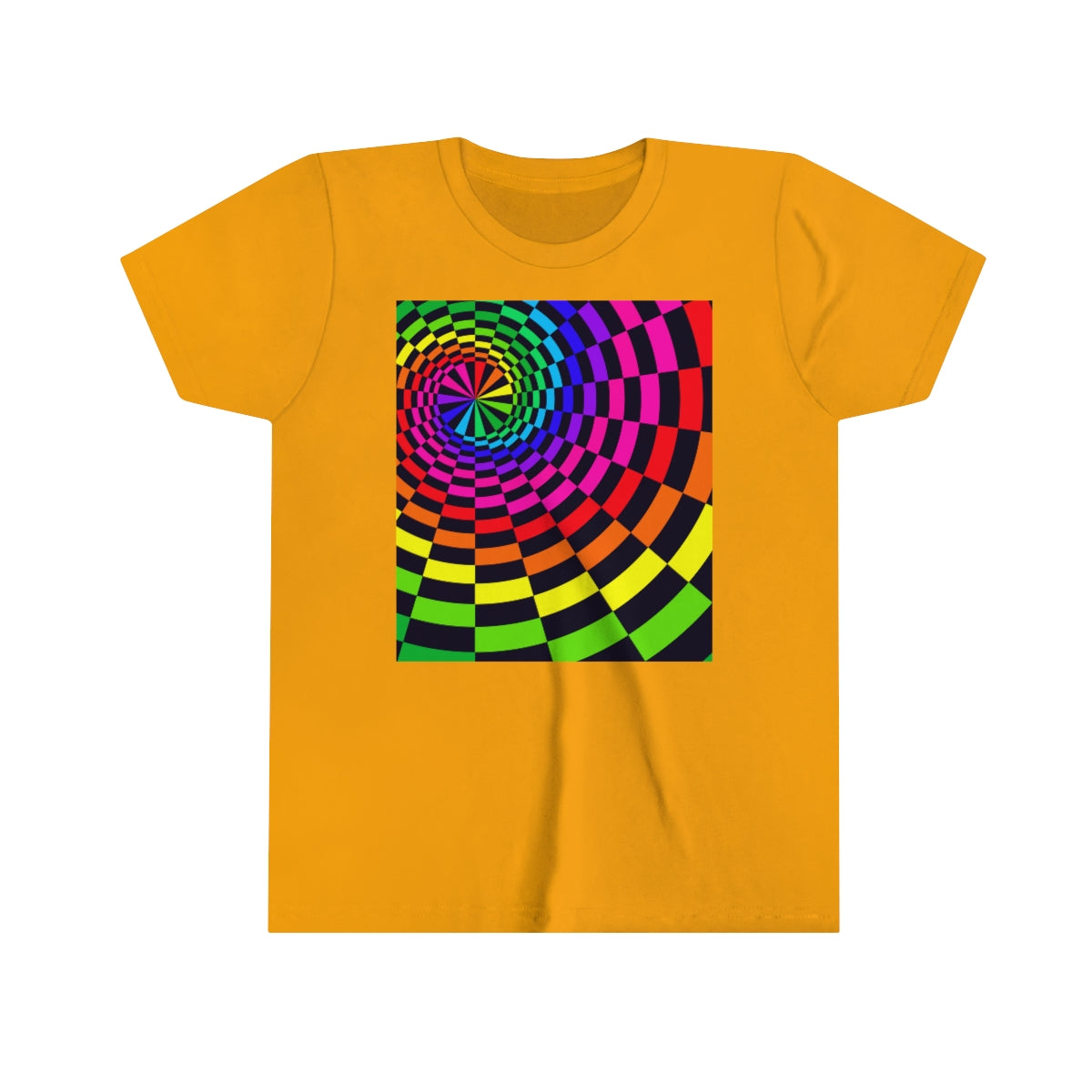Youth Short Sleeve Tee "Optical illusion Black Spirals of the Rectangles"