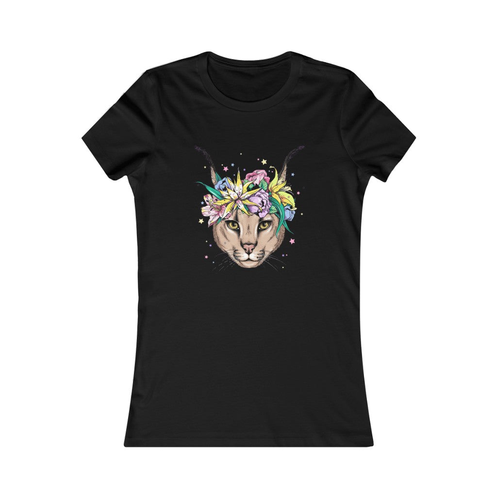 Women's Favorite Tee "Caracal with flowers"
