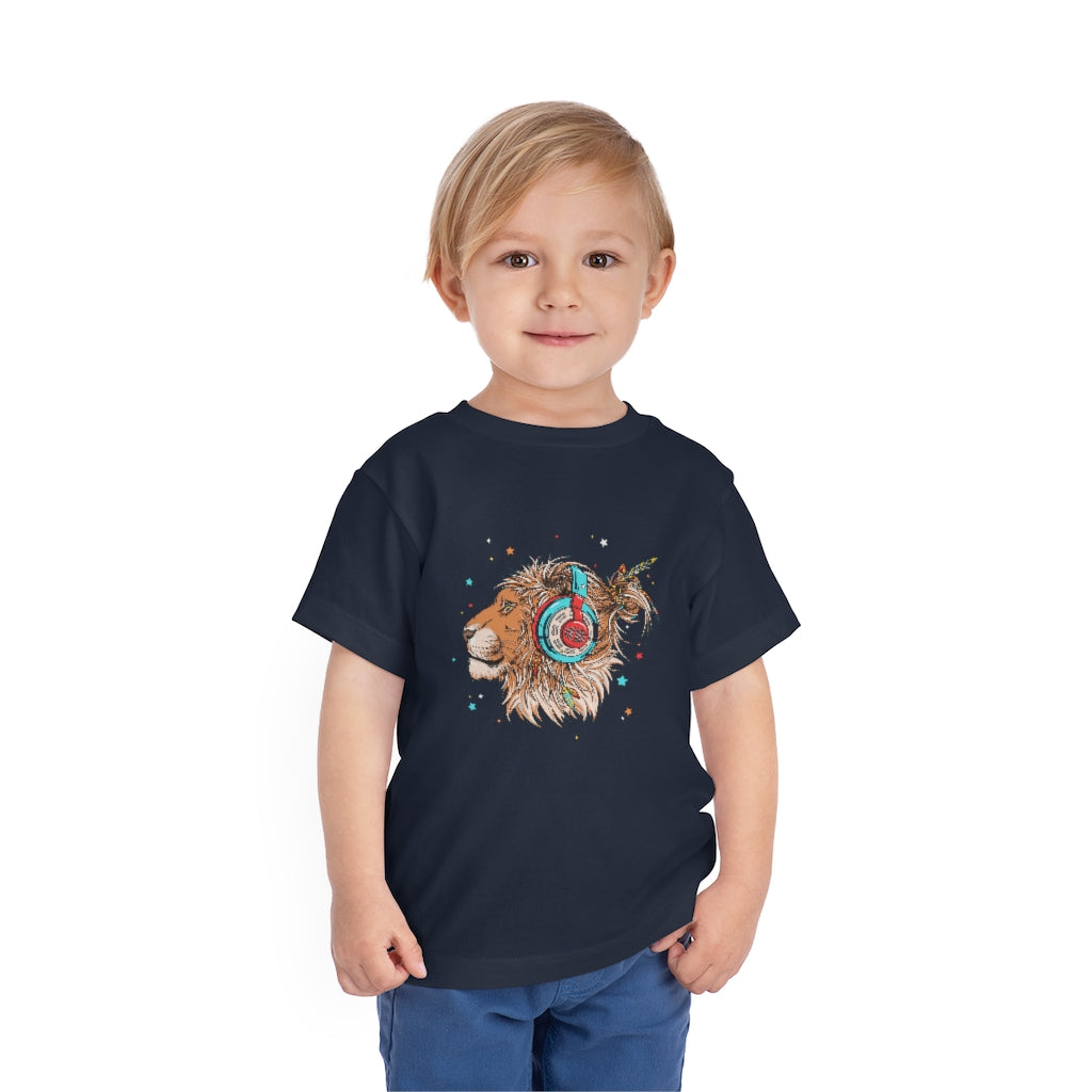 Kids Short Sleeve Tee "Lion & headphones"