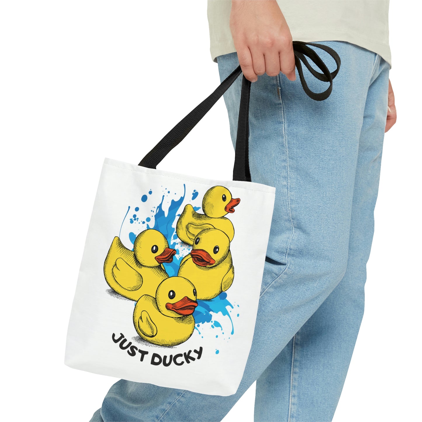 AOP Tote Bag "Group of yellow rubber ducks"