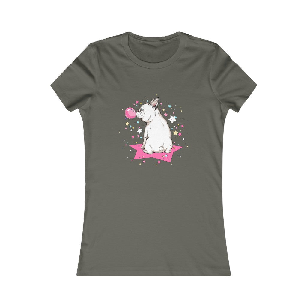 Women's Favorite Tee "French white bulldog & stars"