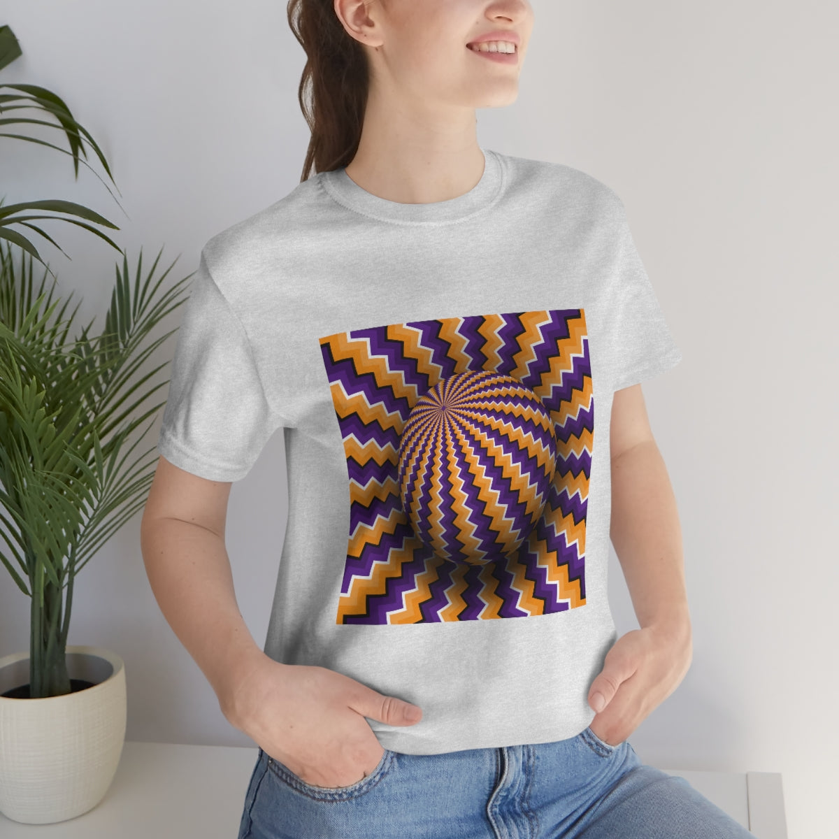 Unisex Jersey Short Sleeve Tee "Optical illusion Purple sphere"