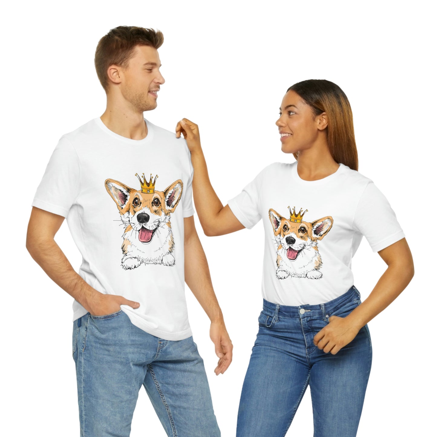 Unisex Jersey Short Sleeve Tee "Smiling corgi"