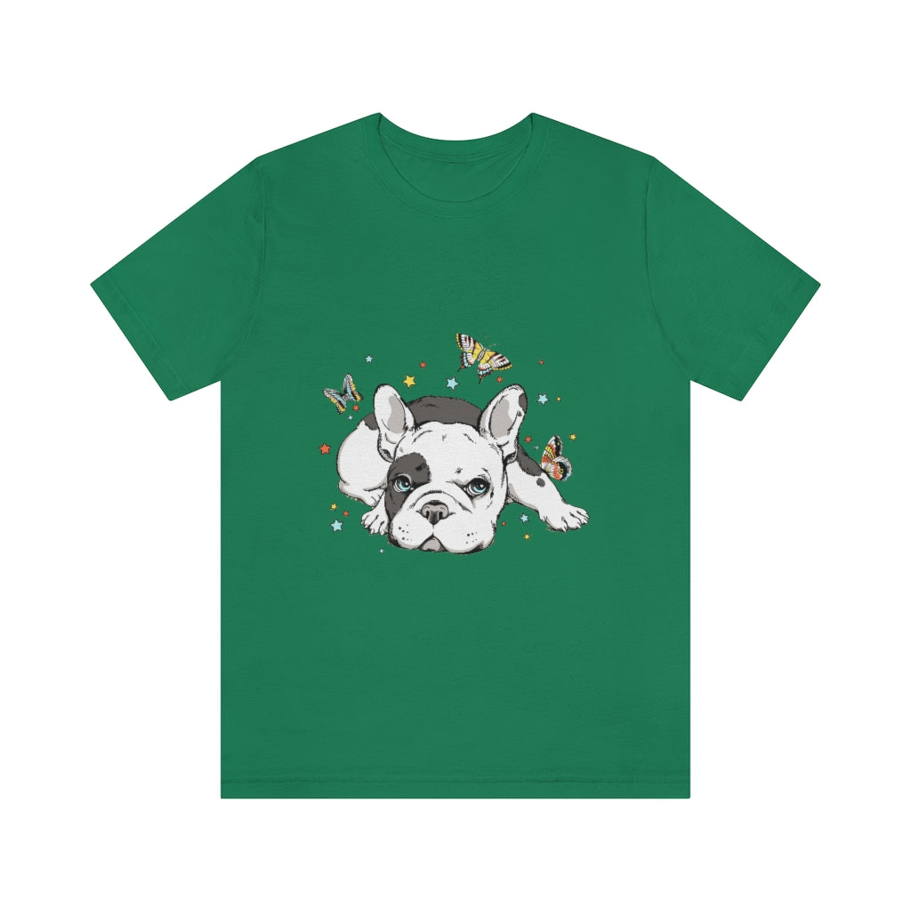 Unisex Jersey Short Sleeve Tee "French bulldog with butterflies"