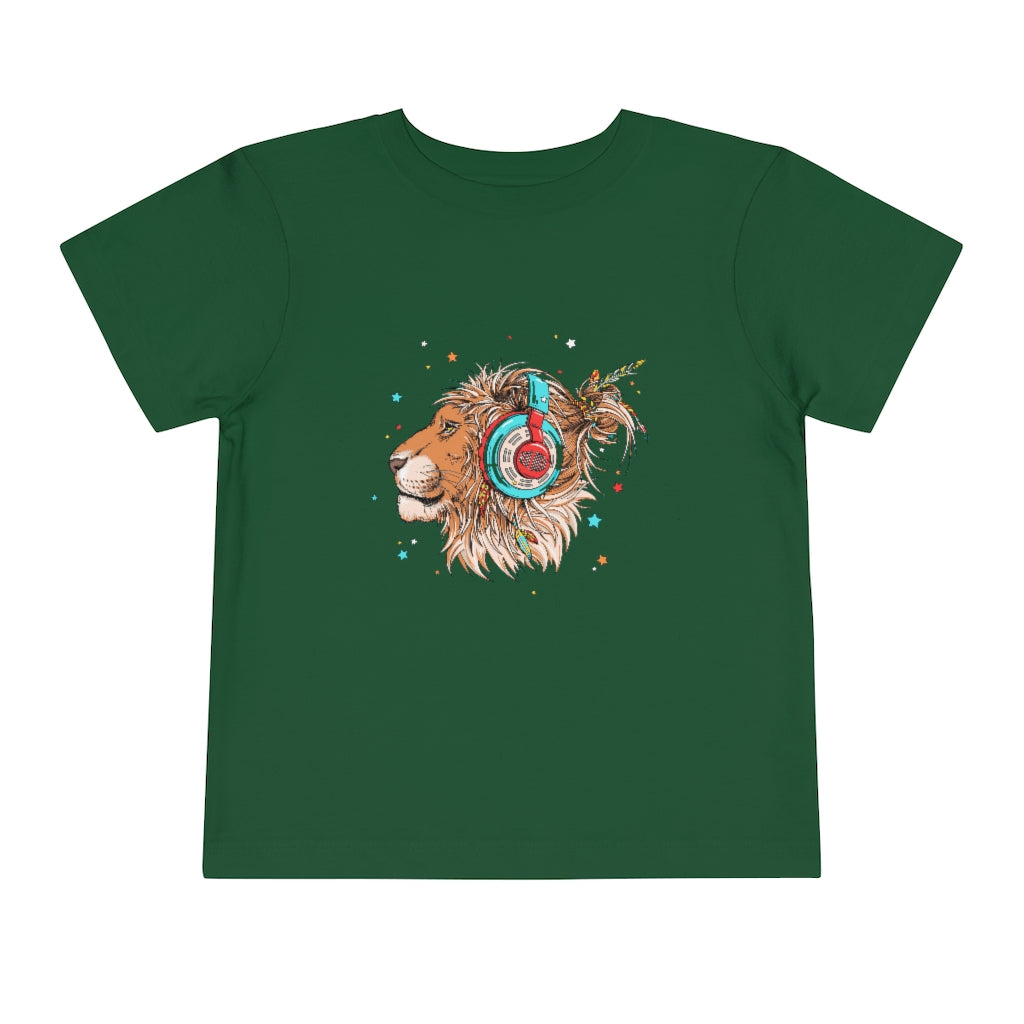 Kids Short Sleeve Tee "Lion & headphones"