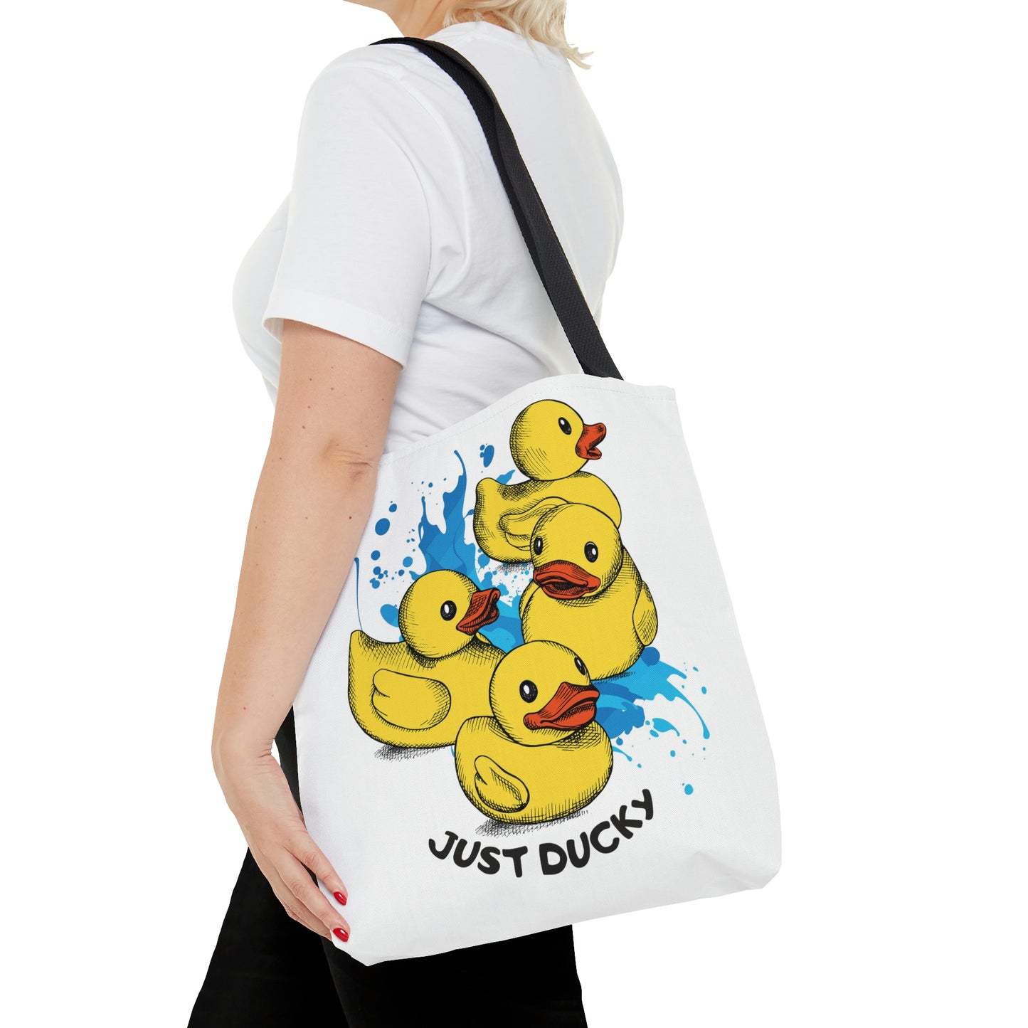 AOP Tote Bag "Group of yellow rubber ducks"