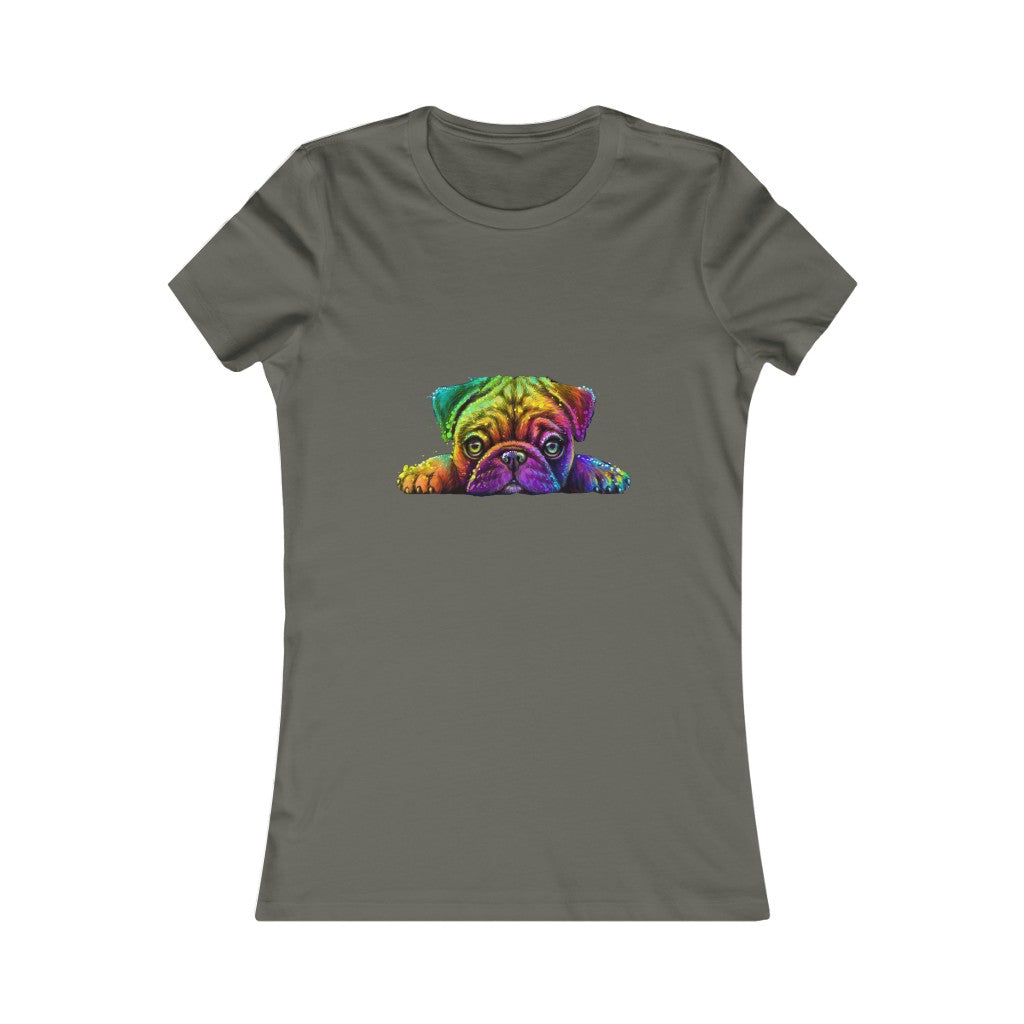 Women's Favorite Tee "Colorful neon Pug"