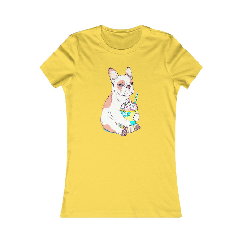 Women's Favorite Tee "French bulldog & ice cream"