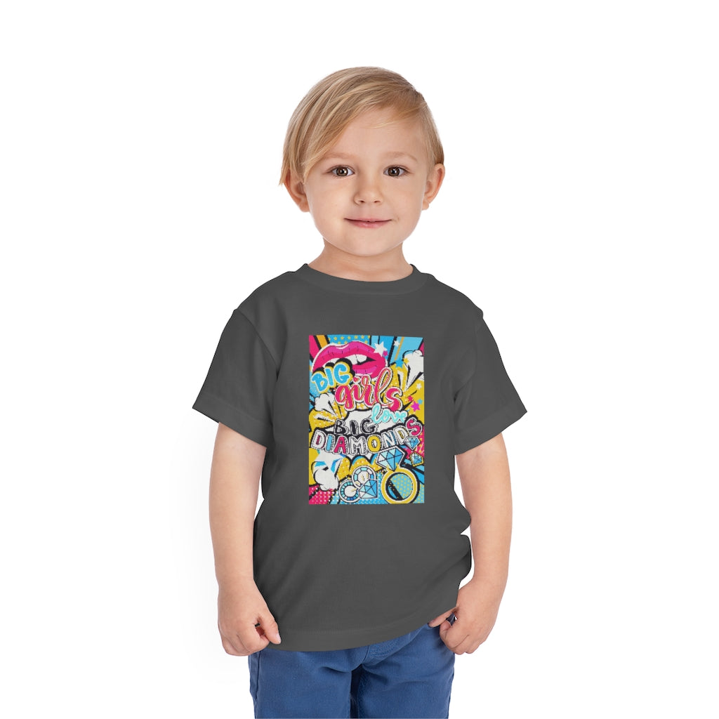 Kids Short Sleeve Tee "Pop art Big girl love big diamonds"