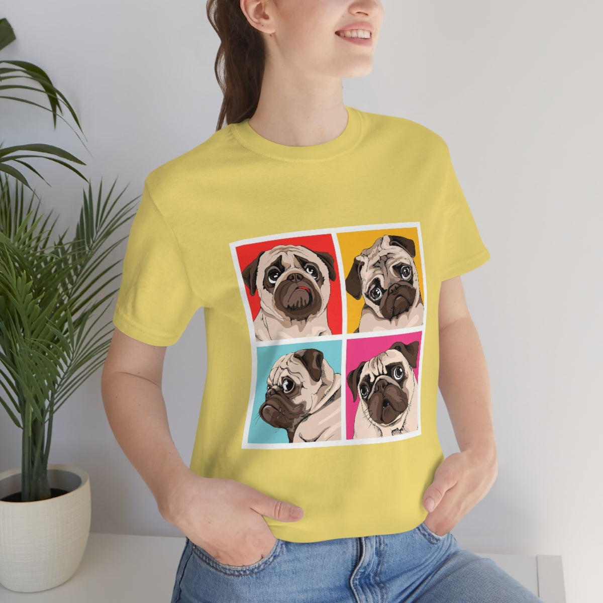 Unisex Jersey Short Sleeve Tee "Four Pugs"