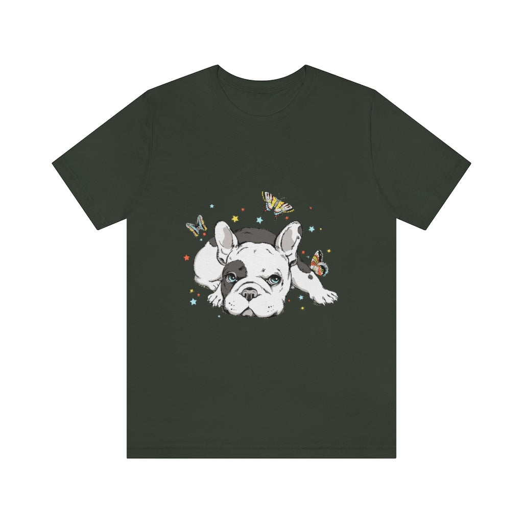 Unisex Jersey Short Sleeve Tee "French bulldog with butterflies"