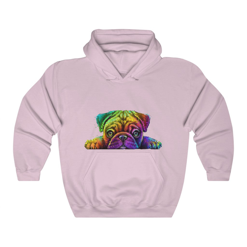 Unisex Heavy Blend™ Hooded Sweatshirt "Colorful neon Pug"