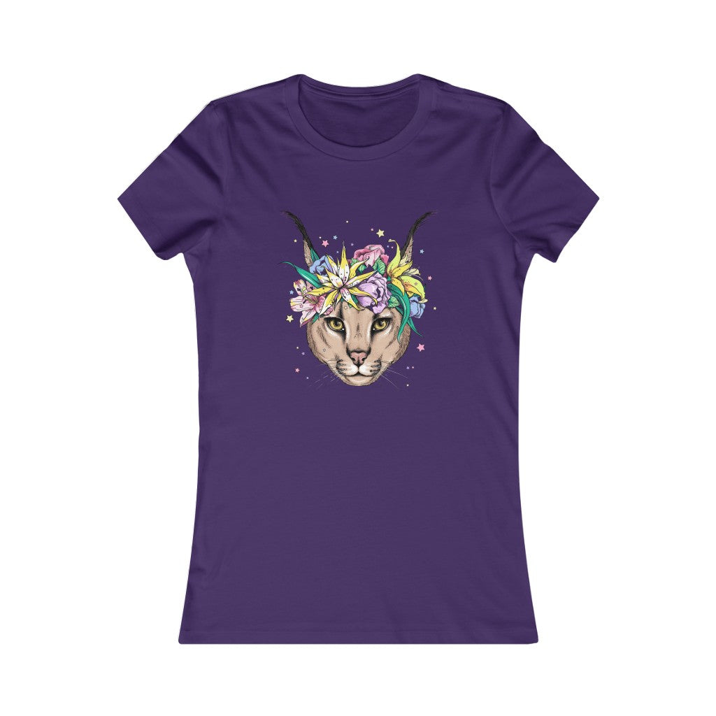 Women's Favorite Tee "Caracal with flowers"