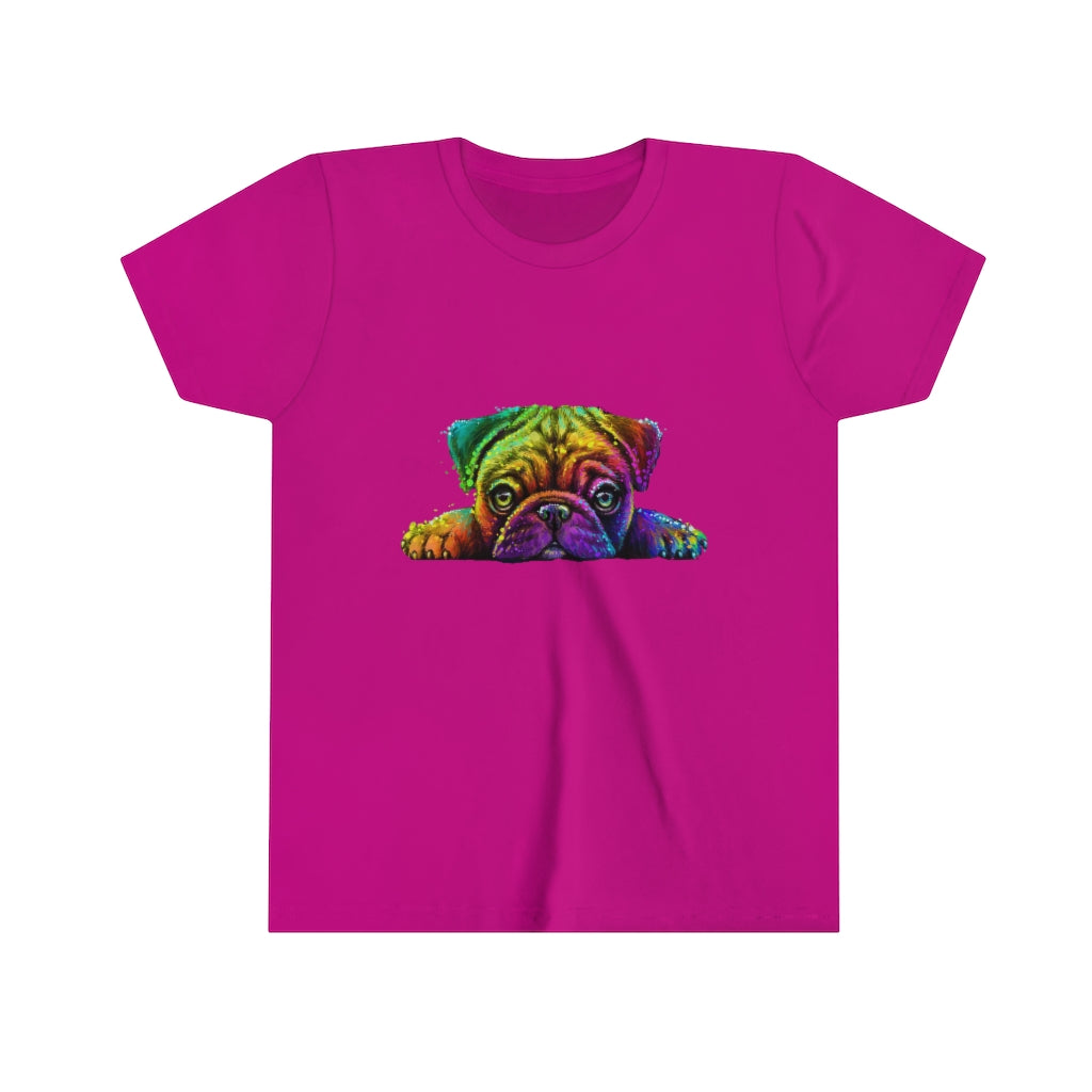 Youth Short Sleeve Tee "Colorful neon Pug"