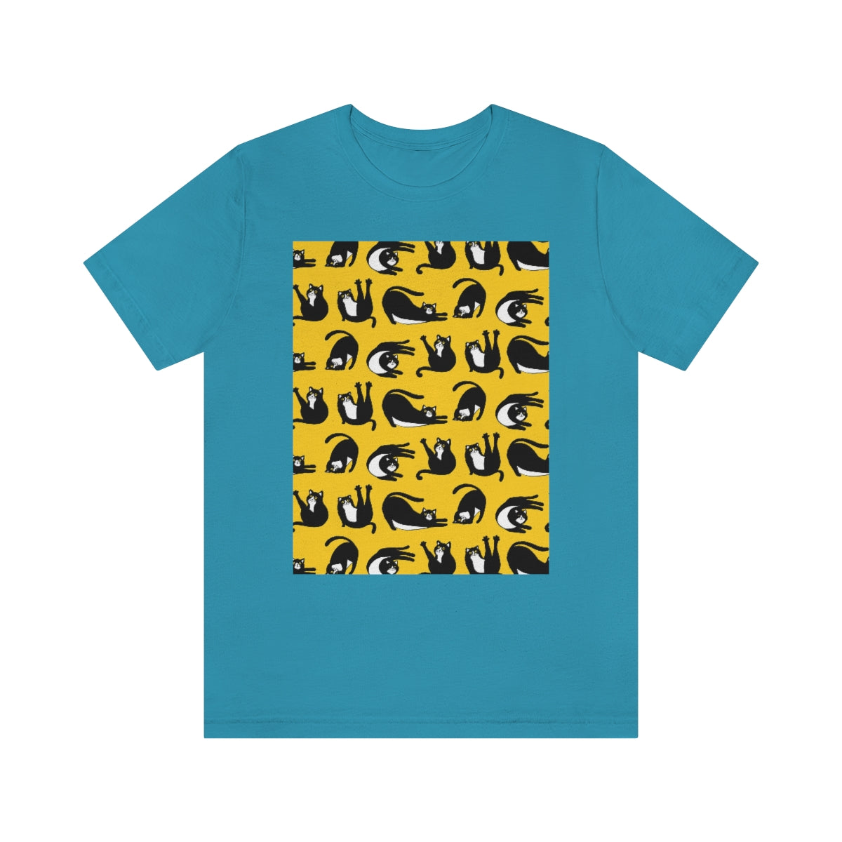 Unisex Jersey Short Sleeve Tee "Cats on yellow"