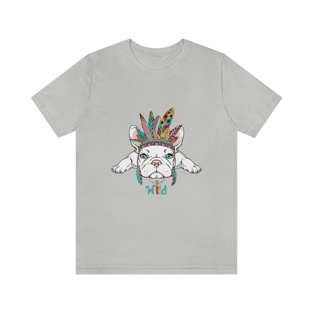 Unisex Jersey Short Sleeve Tee "French bulldog in Indian headdress"