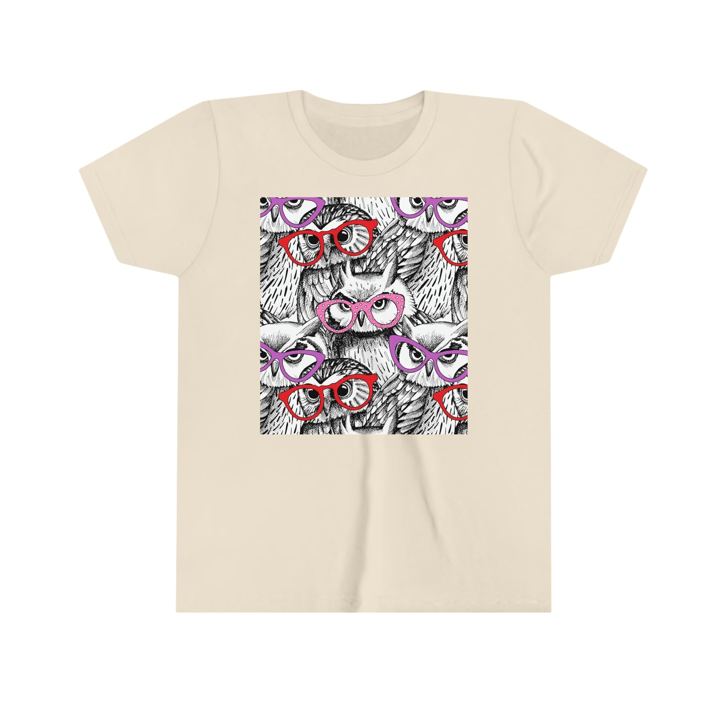 Youth Short Sleeve Tee "Pattern with owls"